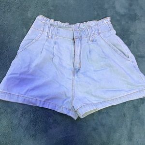 Light wash denim shorts